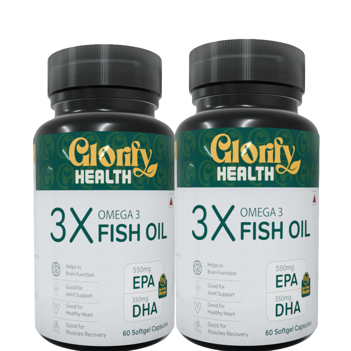 Triple Strength Omega 3 Fish Oil Capsules with 550 EPA & 350 DHA 60 Days Pack 120 Capsuels