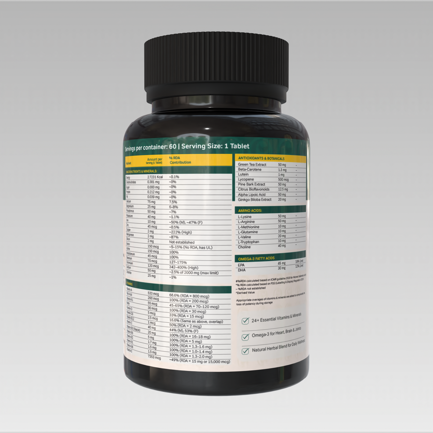 Multivitamin Tablets for Men & Women 60 Days Pack