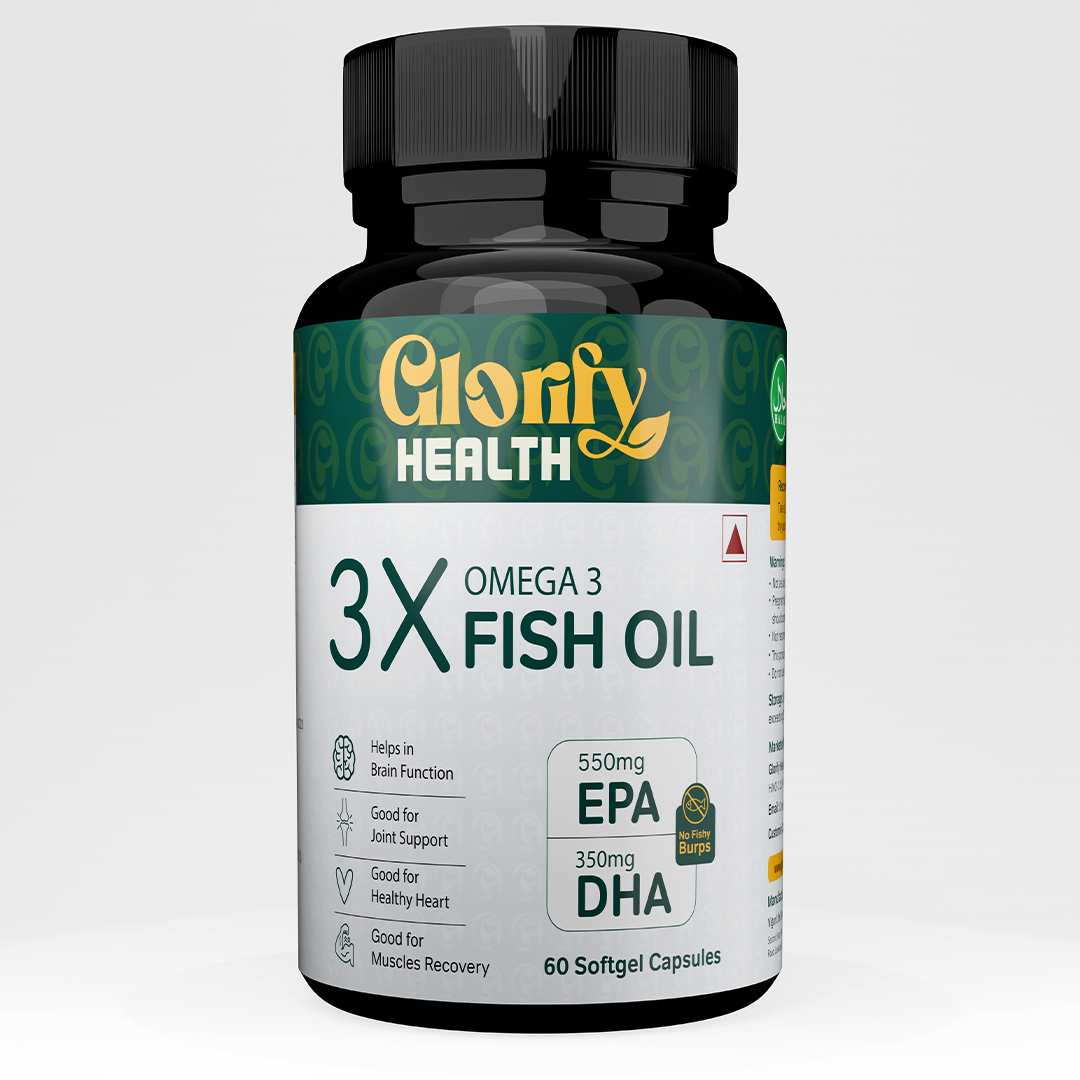 Triple Strength Omega 3 Fish Oil Capsules with 550 EPA & 350 DHA