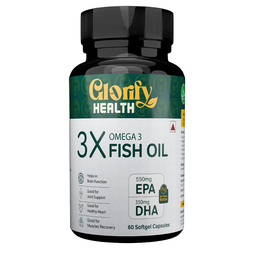 Triple Strength Omega 3 Fish Oil Capsules with 550 EPA & 350 DHA