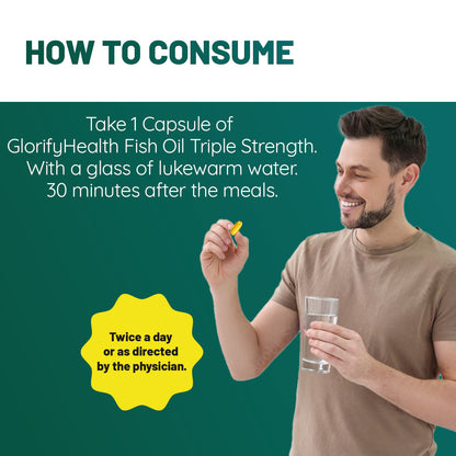 Triple Strength Omega 3 Fish Oil Capsules with  550 EPA & 350 DHA