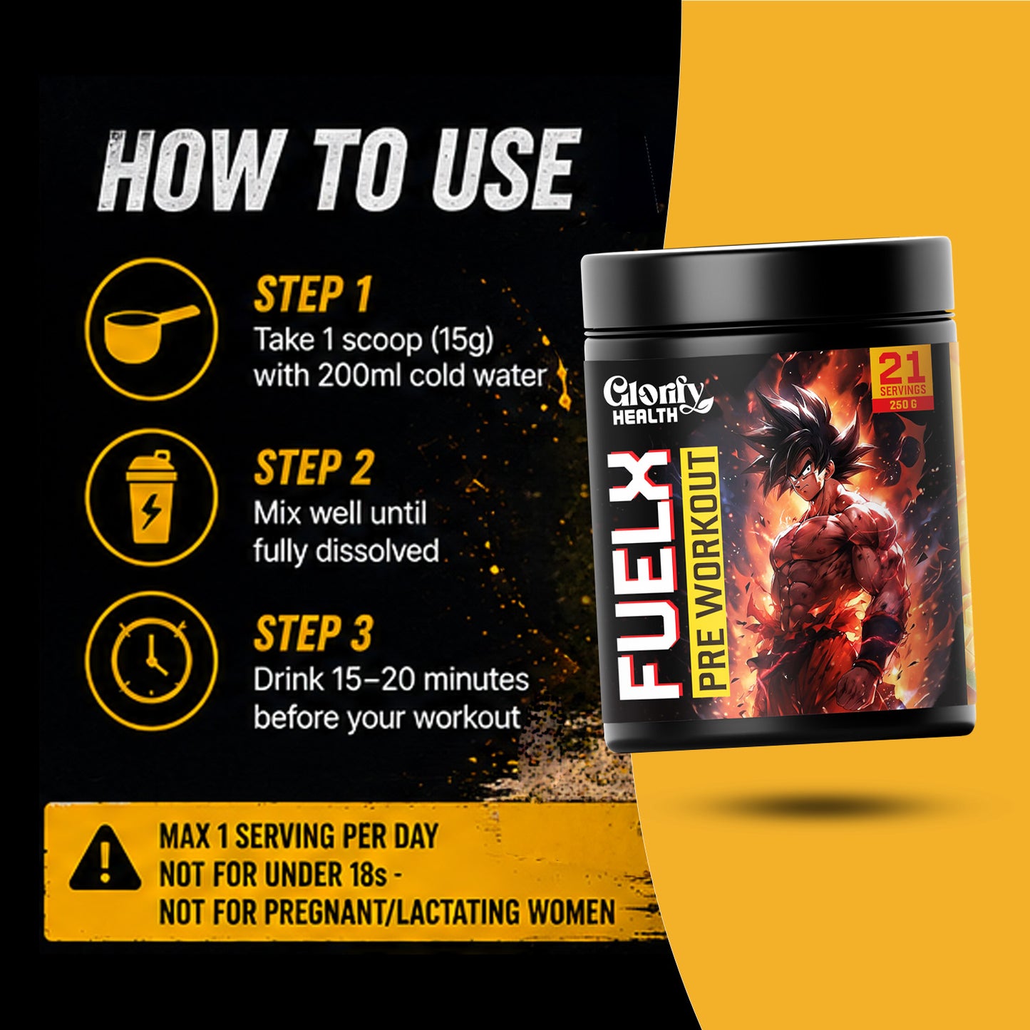 FuelX Pre-Workout  | Energy, Focus & Muscle Pump | 300g (21 Servings)