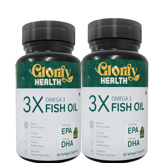 Triple Strength Omega 3 Fish Oil Capsules with  550 EPA & 350 DHA 60 Days Pack 120 Capsuels