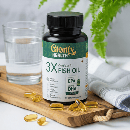Triple Strength Omega 3 Fish Oil Capsules with  550 EPA & 350 DHA