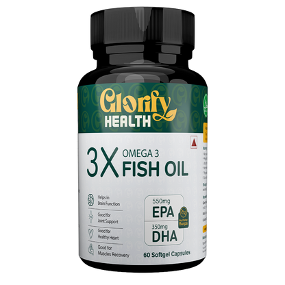 Triple Strength Omega 3 Fish Oil Capsules with  550 EPA & 350 DHA