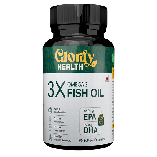 Triple Strength Omega 3 Fish Oil Capsules with  550 EPA & 350 DHA