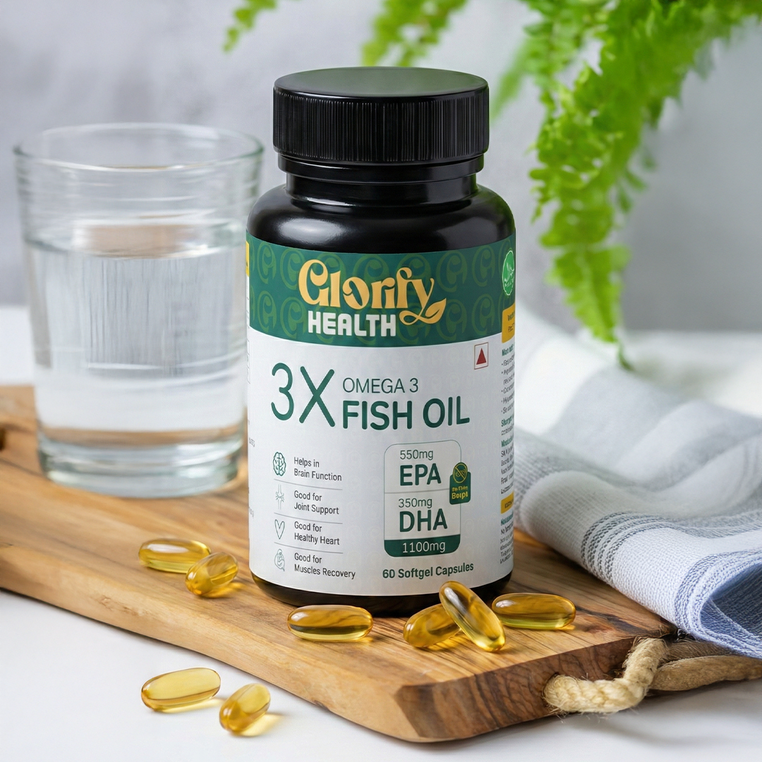 Triple Strength Omega 3 Fish Oil Capsules with  550 EPA & 350 DHA